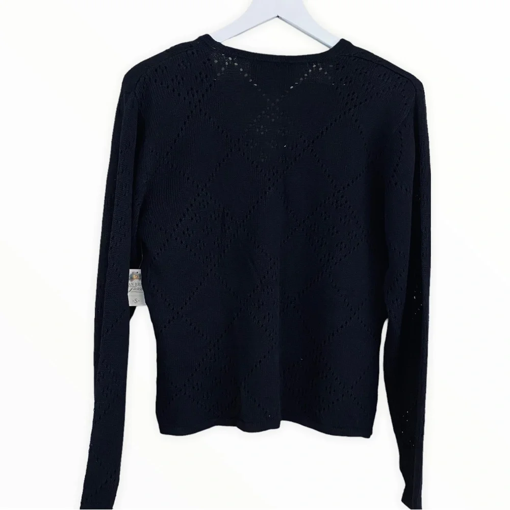 Vintage Susan Bristol NWT Patchwork Scottish Dog & Plaid‎  Sweater Size Small - Picture 2 of 5